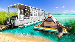 Cheap VS Expensive FLOATING TINY HOME CHALLENGE 500 vs 50000 [upl. by Rene]