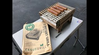 A Cardboard BBQ Grill  The Casusgrill One Time Use Instant Grill  Does it Work [upl. by Polivy809]