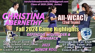 2024 Christina Abernethy Fall High School Soccer Highlights [upl. by Crowley]