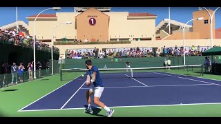 Novak Djokovic amp Filip Krajinovic  IW Practice Court Level 60fps [upl. by Piks820]