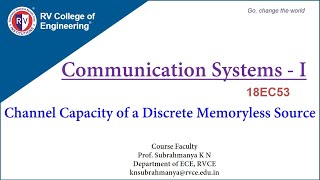 Communication Systems  1 Channel Capacity of a Discrete Memoryless Channel [upl. by Aicargatla]