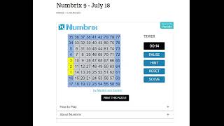 AI Solve Daily Numbrix 9 Puzzle 7182024 ASMR [upl. by Catherine824]