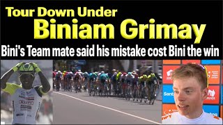 Tour down Under Stage 1  Biniam Girmay Team mate Meds says he is the reason Bini didnt win today [upl. by Tris856]