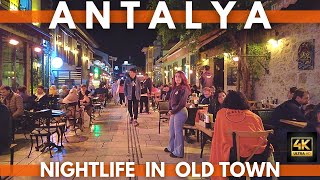 Antalya Turkey 2022 Nightlife Old Town Kaleiçi Walking Tour December 2022  4K UHD 60FPS [upl. by Adolpho]