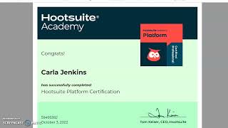 Passed My HootSuite Platform Certification [upl. by Cutlip]