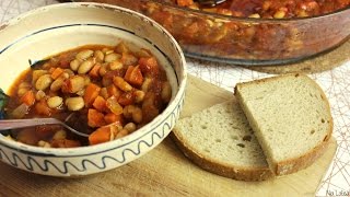 Gigantes fournou weiße Bohnen in Tomatensauce griechischorthodoxes Fastengericht vegan [upl. by Nnayrb817]