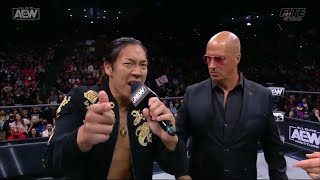 Konosuke Takeshitas first heel promo in Japanese on AEW Dynamite translated to English  AEW [upl. by Ojyma457]