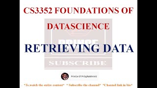 RETRIEVING DATA NOTES  CS3352 FOUNDATIONS OF DATASCIENCE NOTES  2021 REGULATION CSE [upl. by Aay]