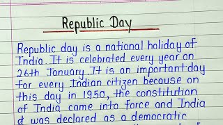 Write about republic day in english  Essay on republic day for students  Republic Day paragraph [upl. by Jc]