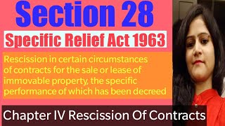 Section 28 Specific Relief Act 1963  Chapter IV Rescission of Contracts  Section 27 to 30 [upl. by Amador41]