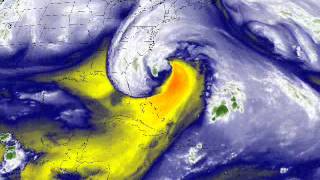 Water vapor loop of Hurricane Sandys life cycle [upl. by Ytsim]