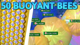 50 Gifted Buoyant Bees vs Bee Swarm Simulator Test Realm [upl. by Lesab]