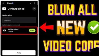 DeFi Explained Blum Code  Blum Today Verification Keyword  Blum October Defi explained today [upl. by Newhall853]