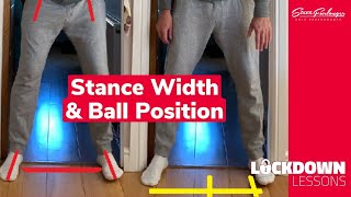 GOLF STANCE TIPS  STANCE WIDTH AND BALL POSITION STANCEWIDTH [upl. by Trever218]