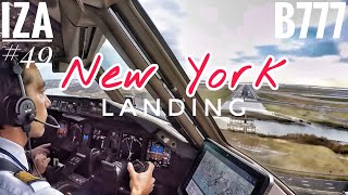 B777 LANDING New York JFK  Cockpit View  ATC amp Crew Communications [upl. by Silenay]