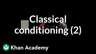 Classical conditioning Neutral conditioned and unconditioned stimuli and responses  Khan Academy [upl. by Thad]