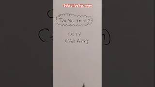 quot CCTV quot full form 🙂  CCTV abbreviation doyouknow shorts gk acronyms ALLMONE13 [upl. by Onitsuj]