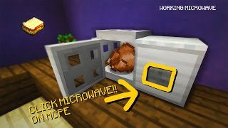 Minecraft MCPE  How to make a Working Microwave [upl. by Anaiuq]