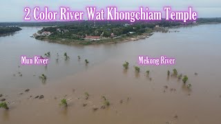 2 Color River Wat Khongchiam Temple 4K จุดชมวิวแม่นํ้าสองสีวัดโขงเจียมthailand 2colorriver [upl. by Tihor514]