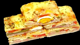 Pizza rellena chivito sin amasar [upl. by Sergu633]