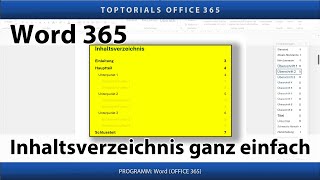 Inhaltsverzeichnis inkl Anpassungen ganz einfach  Word 365 Tutorial [upl. by Gilburt774]