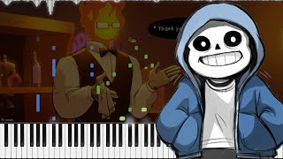 undertale  sans  LyricWulf Piano Tutorial on Synthesia OST 15 [upl. by Suiravat]