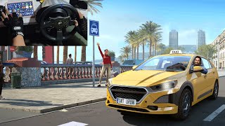 Taxi Life A City Driving Simulator With Thrustmaster T300RS GT Steering Wheel Best Taxi Simulator [upl. by Eidna]