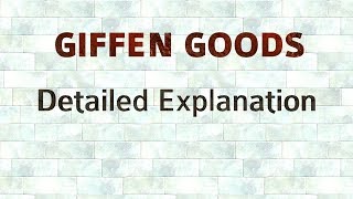 Giffen Goodsgiffen paradox Detailed explanation [upl. by Cogan927]