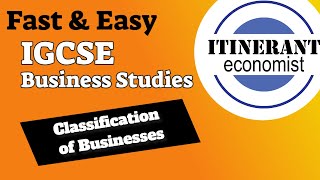 IGCSE Business studies 0450  12 Classification of Businesses [upl. by Sidman]