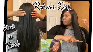 Relaxer Routine How I Relax My Hair At Home Long Healthy Relaxed Hair [upl. by Niuqauj]