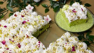 The most delicious pistachio milk cake you have ever tried   كيكةالفستق بالحليب [upl. by Akired]