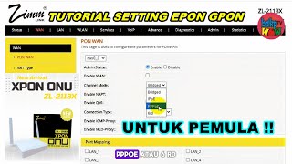 CARA SETTING EPON GPON ONU ZIMM LINK ZL2113X [upl. by Cleti]