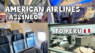 American Airlines A321neo economy class trip report  travel with me to Lima Peru [upl. by Anela]