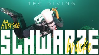 Tec Diving im Attersee 80m Deep Dive  Schwarze Brücke [upl. by Sosthina40]