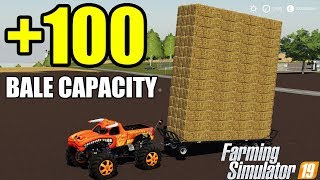 Farming Simulator 19  100 BALE CAPACITY AUTO LOADER TRAILER [upl. by Coridon]