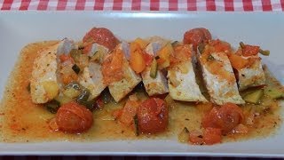 Receta de solomillos de pavo al horno con verduras [upl. by Arayc146]