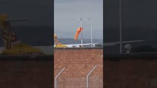 Aurigny ATR departure from Liverpool Airport liverpoolairport planespotting aviation [upl. by Ahsekyw]