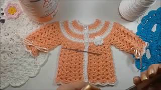 😀😃🐏🐥🐦Diy Batita para bebe 0 A 3 Mesesajuar de bebecrocheten ganchillo [upl. by Elvie]