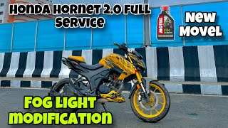 Honda hornet 20 fog light modification with serviceHonda hornet 20 fully modifiedhornet service [upl. by Illak]