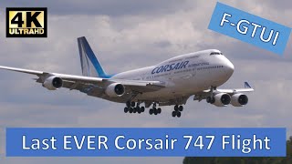 Last EVER Corsair International 747 Landing Paris Orly to Kemble Cotswold Airport [upl. by Lynden]