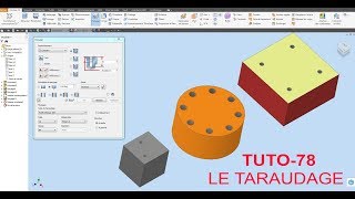 Tuto 78 Autodesk Inventor Le taraudage métrique circulaire et rectangulaire [upl. by Massie]