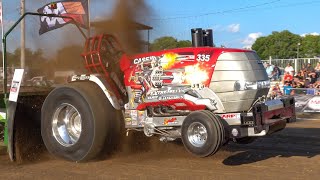 Unlimited Super Stock Tractor Pulling 2022 Wapakoneta OH Auglaize County Fair Pro Pulling League [upl. by Saixela]