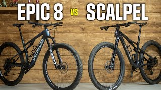 Cannondale Scalpel vs Specialized Epic 8 [upl. by Nnagem]