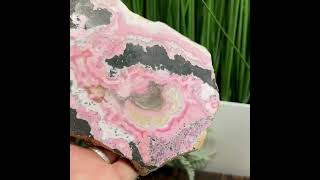 Peruvian Rhodonite Slice with Stand Healing Crystal Slab 618g [upl. by Mixie324]