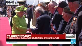 70 ans du DDay  larrivée de la Reine dAngleterre Elizabeth II [upl. by Ahtan]