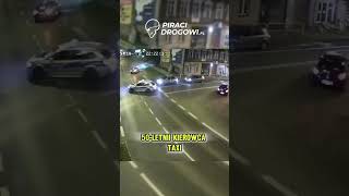 🚕⚠️🚓 Taksówkarz prawie staranował radiowóz policji 🎥 [upl. by Aitetel]