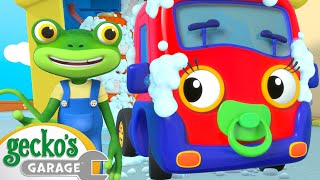 Car Wash Fiasco 🫧  GECKOS GARAGE 🐸  Old MacDonalds Farm  Vehicle Cartoons for Kids [upl. by Lihp]