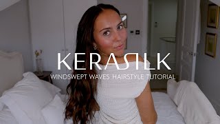 How To Flat Iron Windswept Waves with Isla Pedley  KERASILK [upl. by Bravar468]