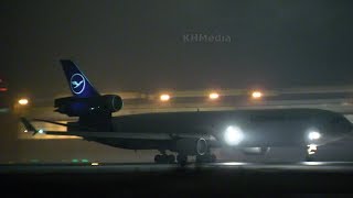 ночной вылет MD11F Lufthansa Cargo DME 2018 Домодедово Люфтганза [upl. by Les907]