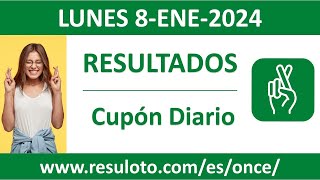 Resultado del sorteo Cupon Diario del lunes 8 de enero de 2024 [upl. by Kong]